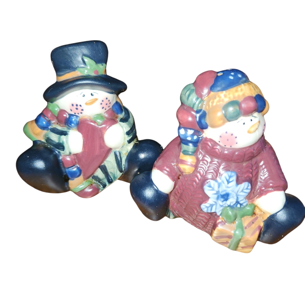Charming Snowman S&P Set - Multicolor No Chips Or Cracks